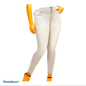 NEW! Soft Minimalism Casual Chic Cotton Blend Light Gray Jeggings Size 26‎